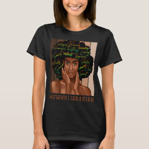 Camiseta Bibliotecaria escolar de mujeres africanas desorde