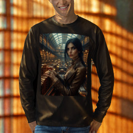 Camiseta Bibliotecaria Steampunk Vintage victoriana Lady