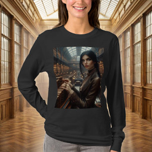 Camiseta Bibliotecaria Steampunk Vintage victoriana Lady