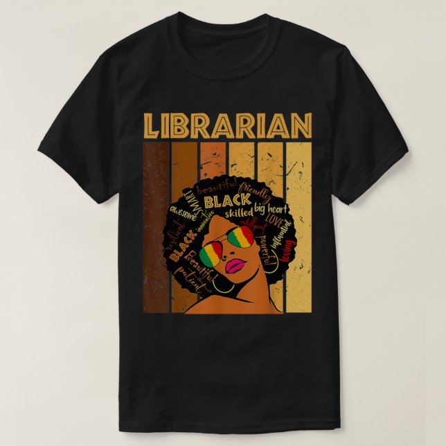 Camiseta Bibliotecarias afroamericanas historiadoras negras (Diseño del anverso)