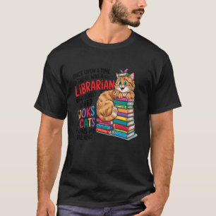 Camiseta Bibliotecario Amaba Libros y Gatos Leyendo para De