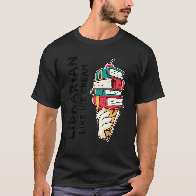 Camiseta Bibliotecario Como Helado Crema Bibliotecario (Anverso)
