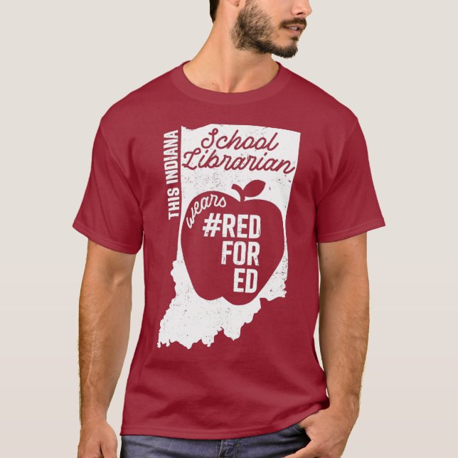 Camiseta Bibliotecario De Colegio Red For Ed Indiana En El  (Anverso)