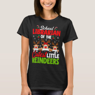 Camiseta Bibliotecario De La Escuela De Navidades De Renos