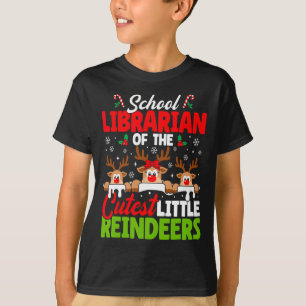 Camiseta Bibliotecario De La Escuela De Navidades De Renos 