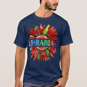 Camiseta Bibliotecario de la sandía del girasol fuera del s