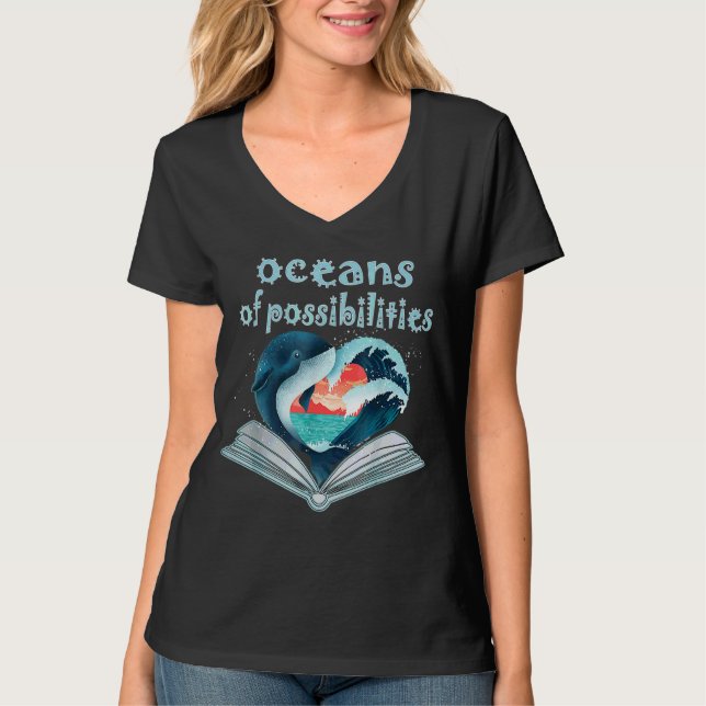Camiseta Bibliotecario De Summer Reading 2022 Oceans Of Pos (Anverso)