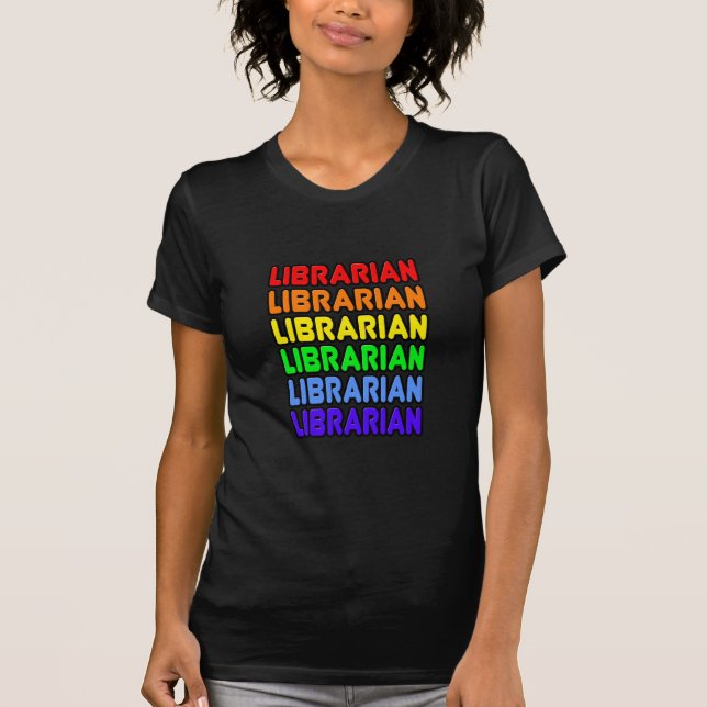 Camiseta Bibliotecario del arco iris (Anverso)