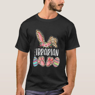 Camiseta Bibliotecario Easter Leopard Bunny Egg Cute Family