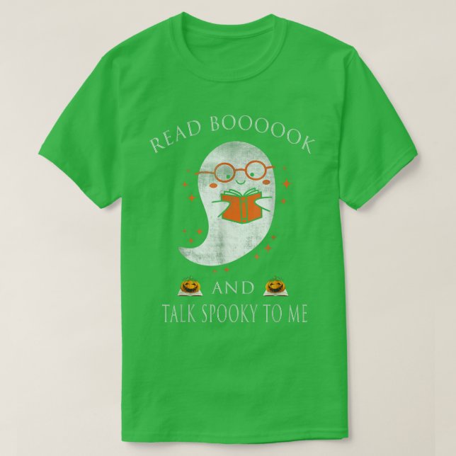 Camiseta Bibliotecario Halloween B de docente que lee libro (Diseño del anverso)