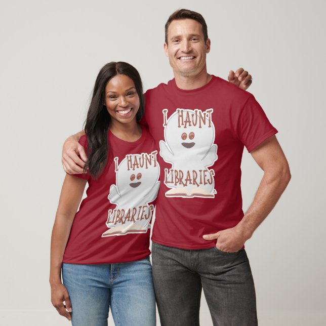 Camiseta Bibliotecas Haunt Gratis Bookish Halloween Art (Unisexo)