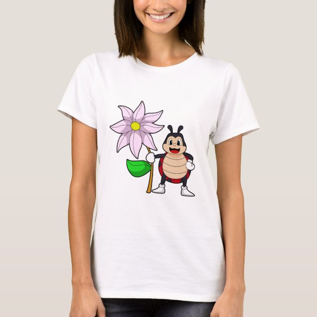 Camiseta Bicho de colores con flor.PNG (Anverso)