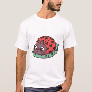 Camiseta Bicho De Ladybug Con Puntos Del Corazón Negro