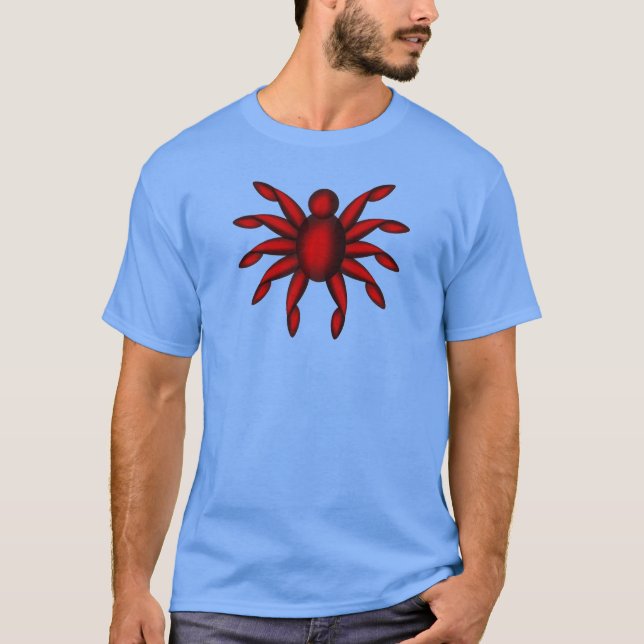 Camiseta Bicho oscuro rojo de diez patas (Anverso)