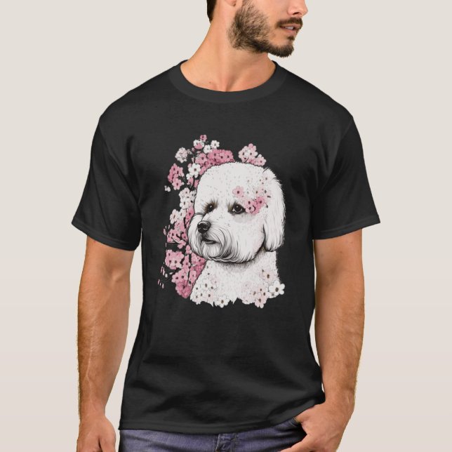 Camiseta Bichon Frise Cherry Blossom Perro Raza de serpient (Anverso)