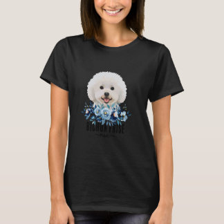 Camiseta Bichon Frise con Flores Mamá Perro Dueña de Mascot