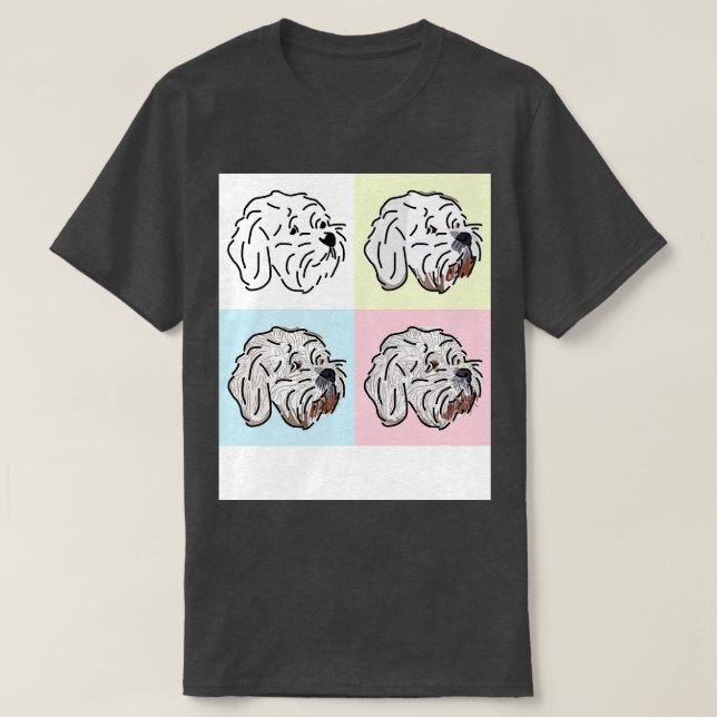 Camiseta Bichon Frise Dog Four Faces (Diseño del anverso)