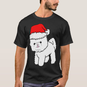 Camiseta Bichon Frise Dog With Santa Hat Christmas Bichon F