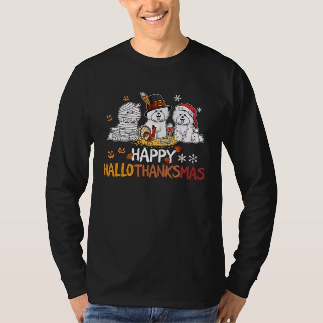 Camiseta Bichon frise happy hallothanksmas (Anverso)