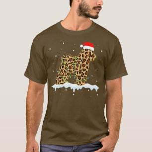 Camiseta Bichon Frise Leopard Dog Lights Christmas Matching