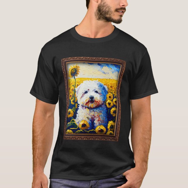 Camiseta Bichon Frise Painting Sunflower Flower Mom Women F (Anverso)