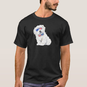 Camiseta Bichon Frise Perro Maltés De Cachorro Usando Gafas