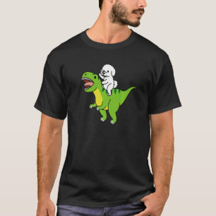 Camiseta Bichon Frise Riding Rex Dinosaur Dog
