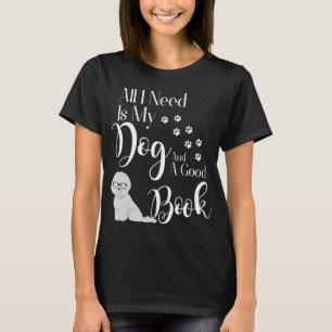 Camiseta Bichon Frise Shirt leyendo libro Dog Lover