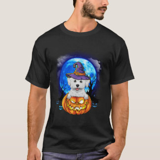 Camiseta Bichon Frise Witch Moon Pumpkin Scary Halloween Do