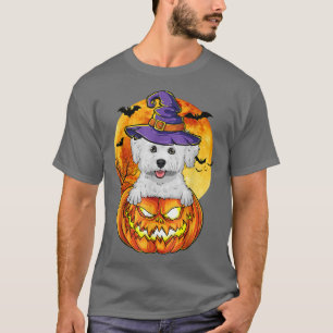 Camiseta Bichon Frise Witch Pumpkin Halloween Perro Lover D