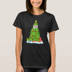 Camiseta Bichon Frise Xmas Iluminación Árbol Gracioso Bicho