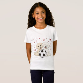 Camiseta Bichón Maltés with soccer ball for Valentine's Day