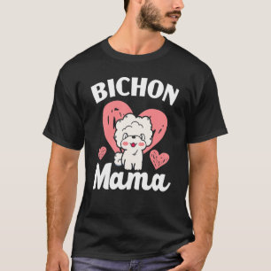 Camiseta Bichon Mama Curly Hair Puppy Bichon Frise