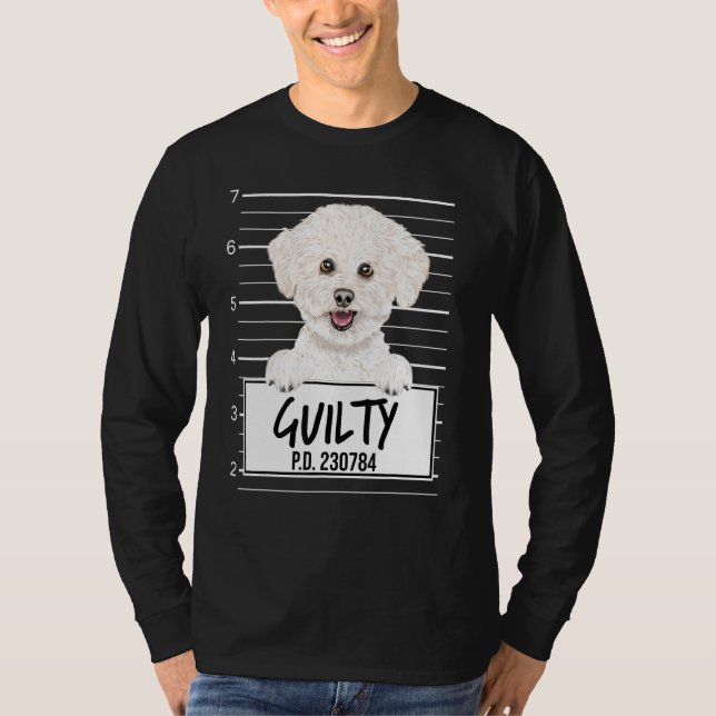 Camiseta Bichons Frise Mugshot Guilty Dog (Anverso)
