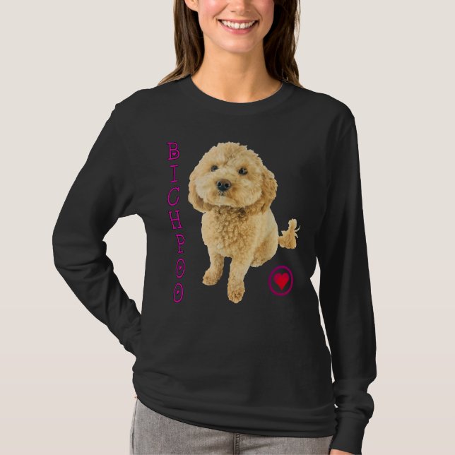 Camiseta Bichpoo Cachorro de perro cruza fideos Super Cubo  (Anverso)