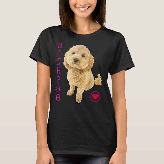 Camiseta Bichpoo Cachorro de perro cruza fideos Super Cubo  (Anverso)