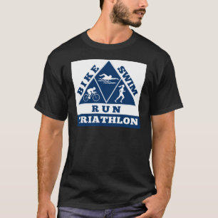 Camiseta bici de la nadada del funcionamiento del triathlon