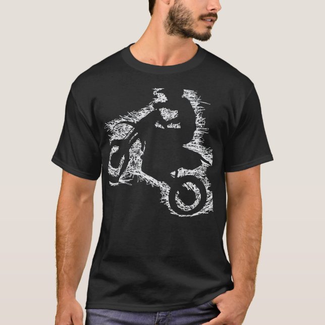 Camiseta BICI de la SUCIEDAD (garabato blanco cosechado) (Anverso)