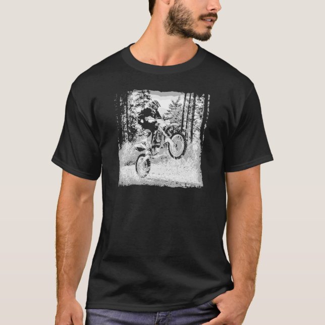 Camiseta Bici de la suciedad que rueda en las maderas (Anverso)