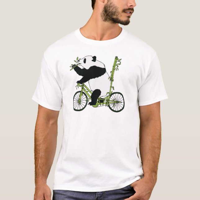 Camiseta Bici del bambú del montar a caballo del oso de (Anverso)