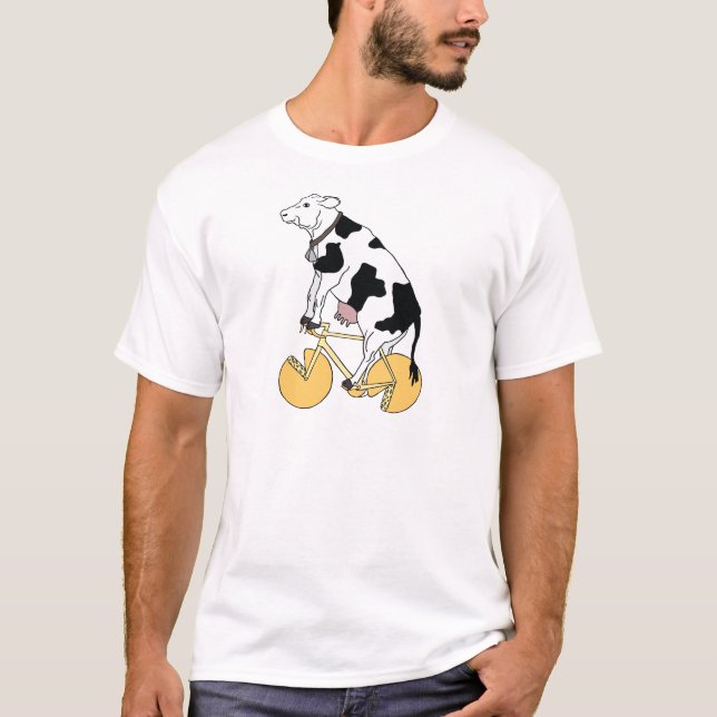 Camiseta Bici del montar a caballo de la vaca con las (Anverso)