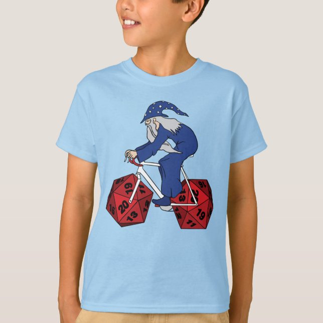 Camiseta Bici del montar a caballo del mago con 20 ruedas (Anverso)