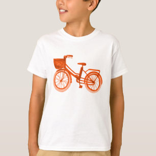 Camiseta Bici del naranja de la acuarela