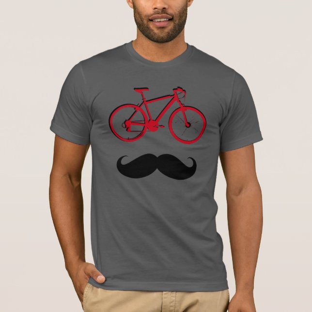Camiseta bici roja y bigote (Anverso)