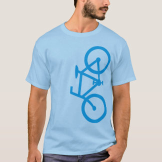 Camiseta Bici, silueta vertical, diseño azul