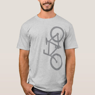 Camiseta Bici, silueta vertical, diseño gris
