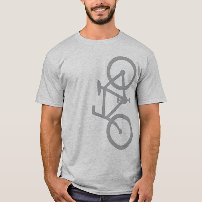 Camiseta Bici, silueta vertical, diseño gris (Anverso)