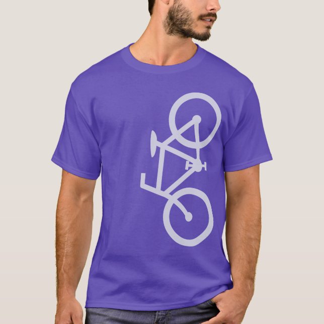 Camiseta Bici, silueta vertical, Lt Purple Design (Anverso)