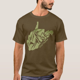 Camiseta Bici Virginia Occidental Esquema del estado Montañ