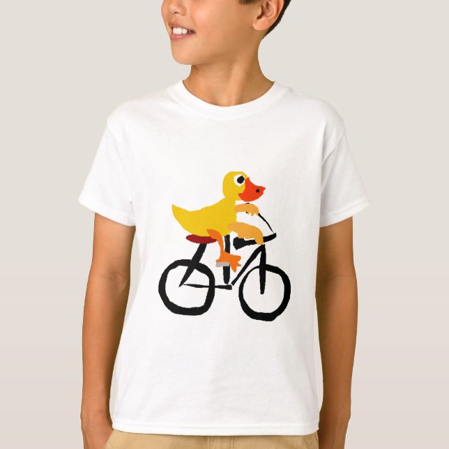 Camiseta Bicicleta amarilla divertida del montar a caballo (Anverso)